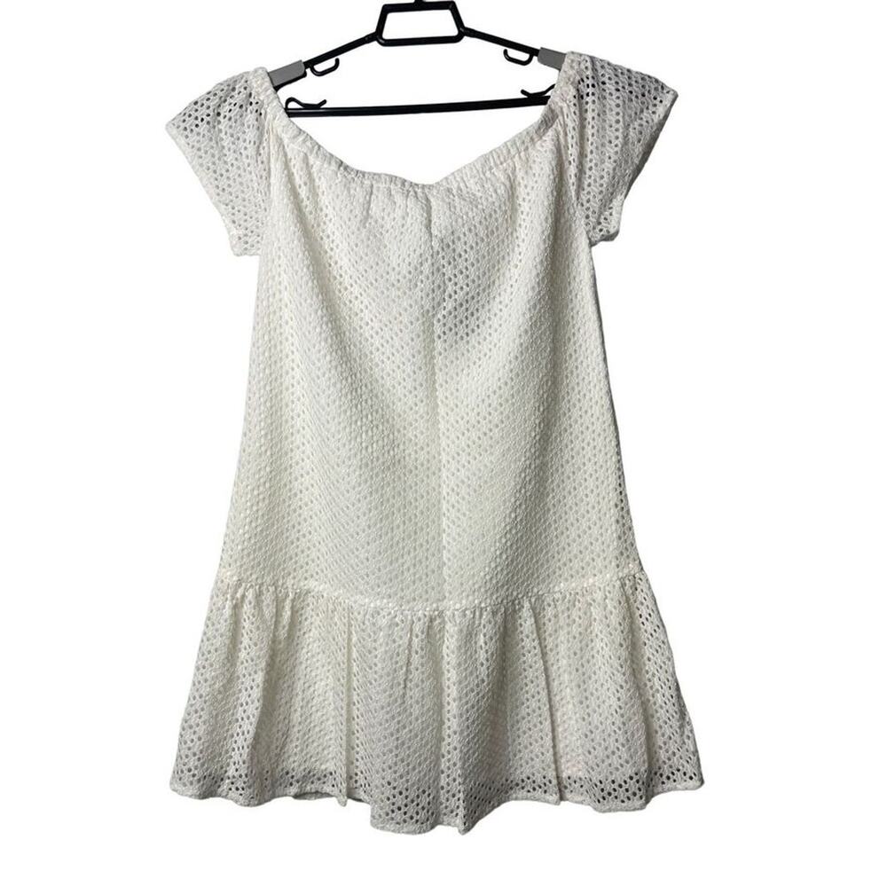 Central Park West Bristol Off Shoulder Eyelet Mini Dress Size Medium New - Picture 11 of 13